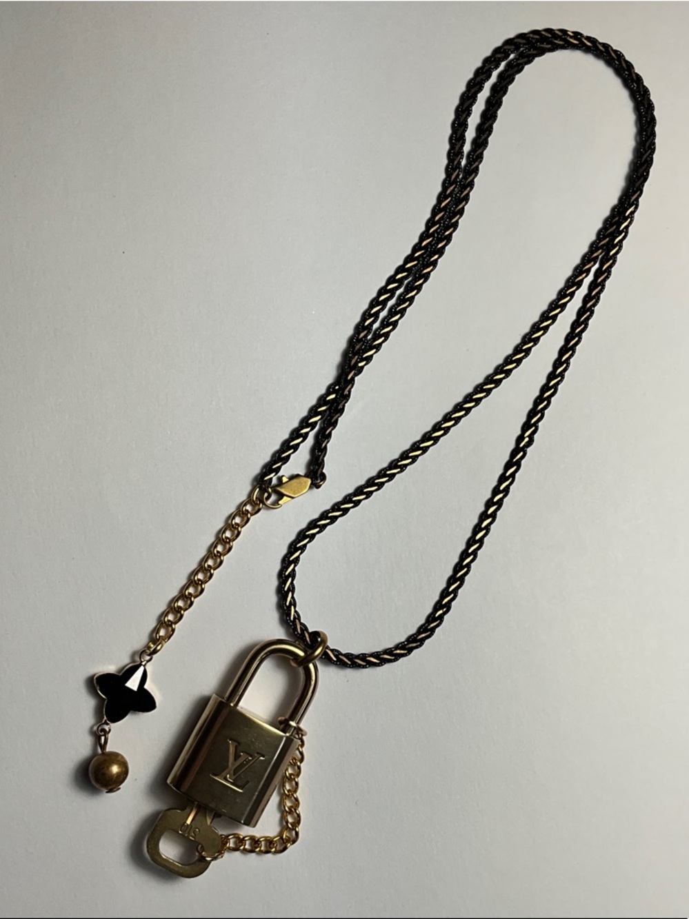 Authentic Louis Vuitton Brass Padlock and Key #310 put on a chain